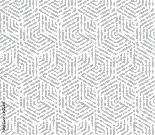 Abstract geometric pattern with stripes, lines. Seamless vector background. White and grey ornament. Simple lattice graphic design.