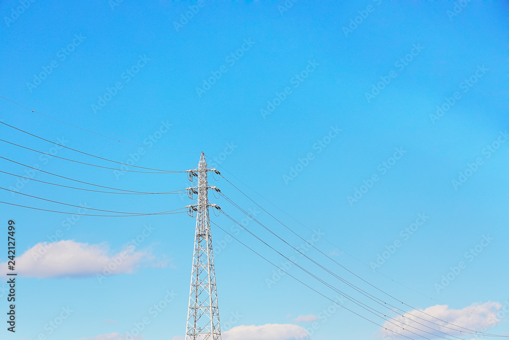 青空と雲と電線 青空と雲と電線