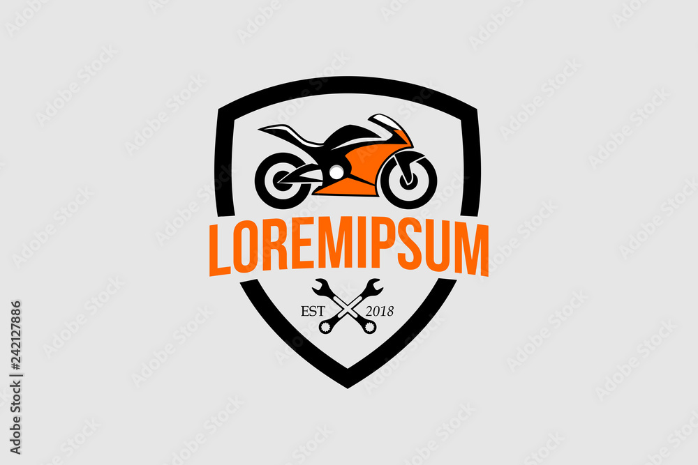 motorsport with shield vector logo template motorsport with shield vector logo template