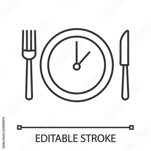 Lunch time linear icon