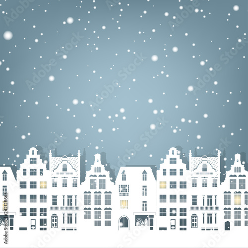 paper silhouette of the city, Christmas