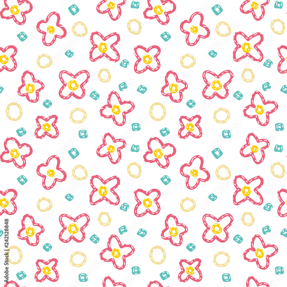 Floral background. Seamless pattern.Vector. 花のパターン
