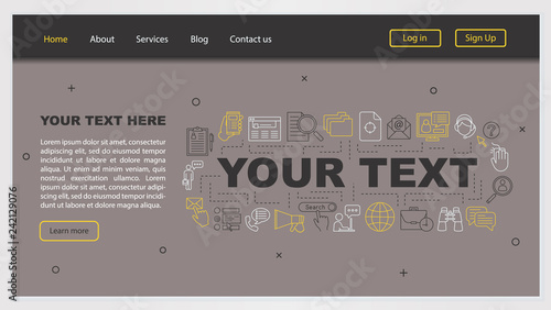 Job searching service web page design vector template