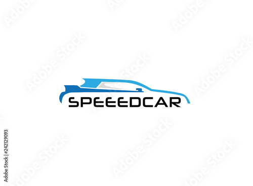 Speed car racing, auto rental logo
