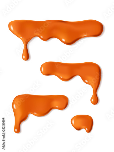 Melted caramel sauce drop set