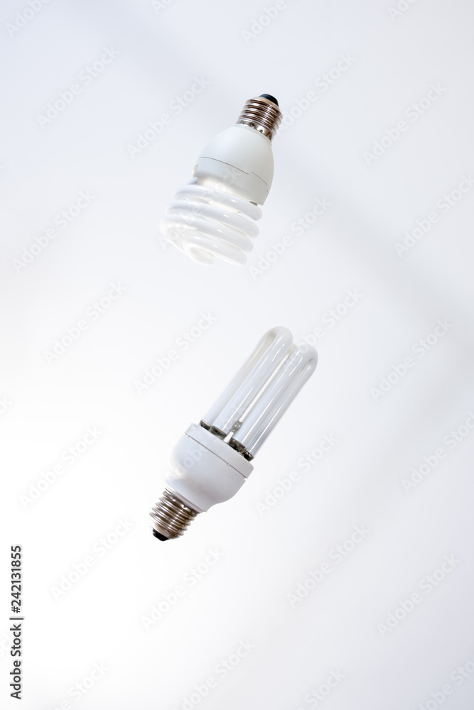 Economic bulbs on white background Economic bulbs on white background