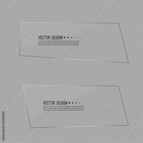 Set of glass panels. 