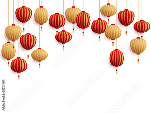 Chinese New Year decorative paper lanterns.