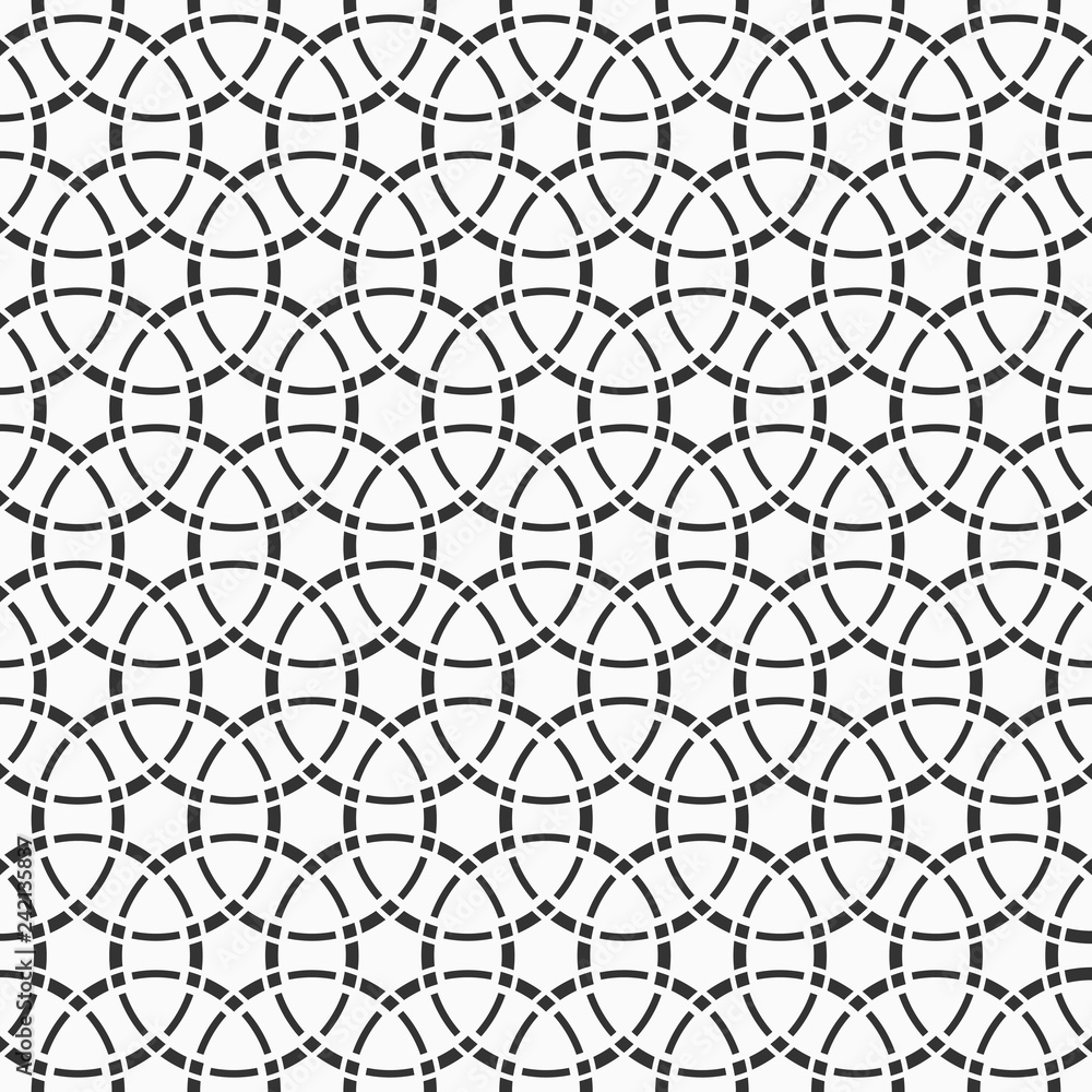 Fototapeta premium Abstract seamless monochrome geometric lattice pattern. Stylish geometric ornament.