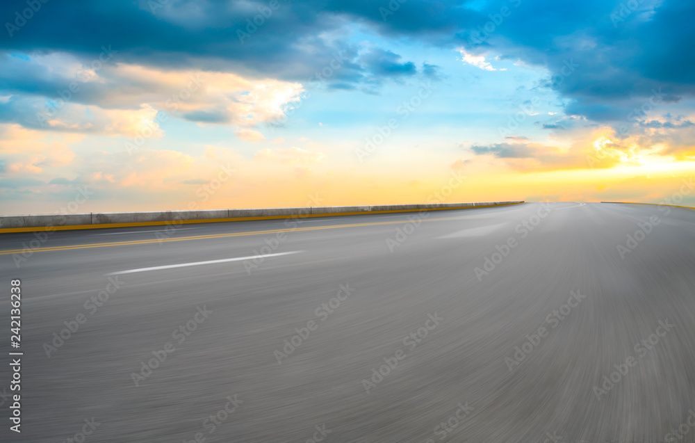 Fototapeta premium Air highway asphalt road and beautiful sky scenery