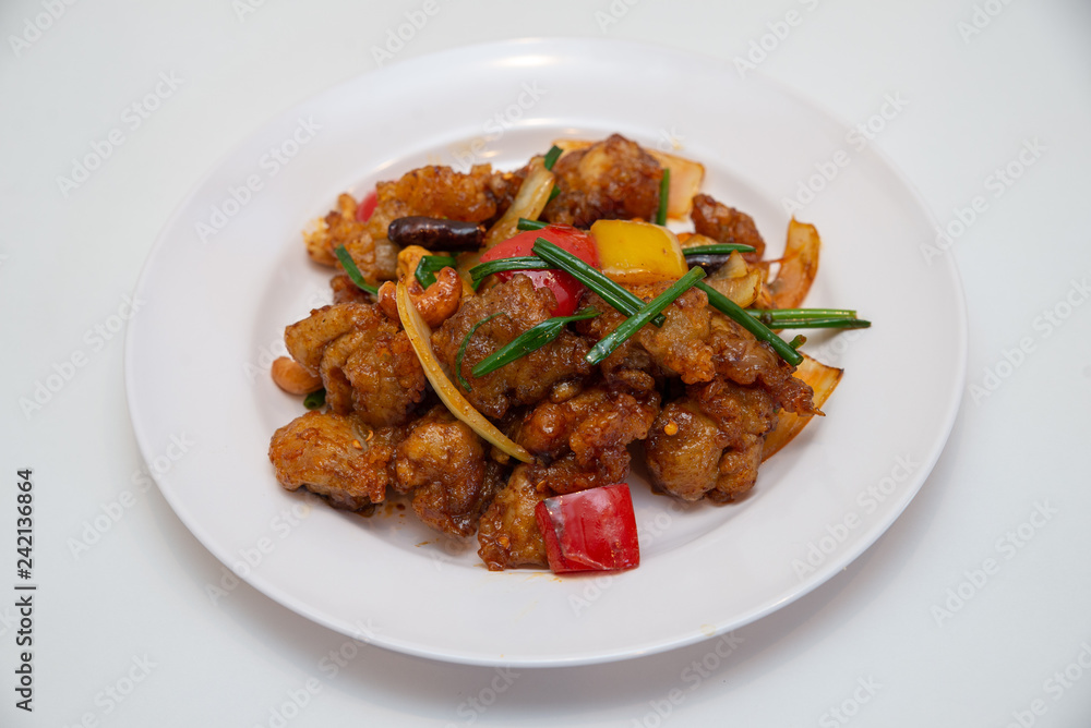 Stir fried Chicken with cashew nuts Gai Pad Med Mamuan