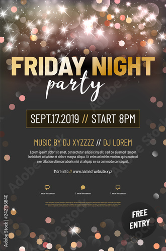 Template for your party poster with sample text