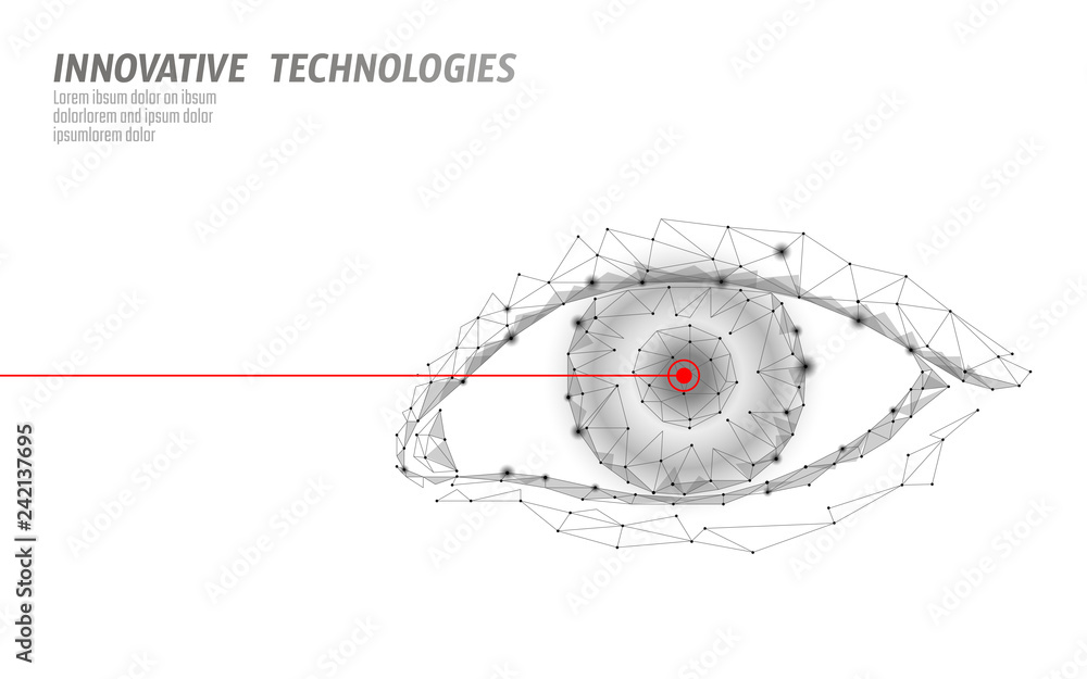 Laser vision correction 3D medical concept. Abstract human iris modern