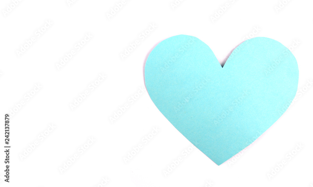 Heart shape on Valentines Day and white background.