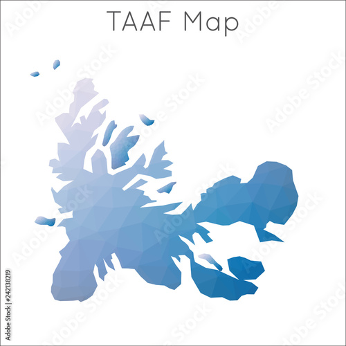 Low Poly map of TAAF. TAAF geometric polygonal, mosaic style map. photo