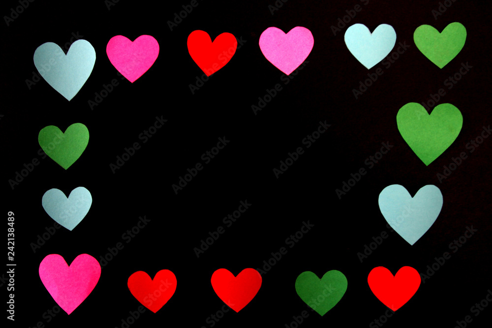 Heart shape on Valentine's Day and black background. Heart shape on Valentine's Day and black background.