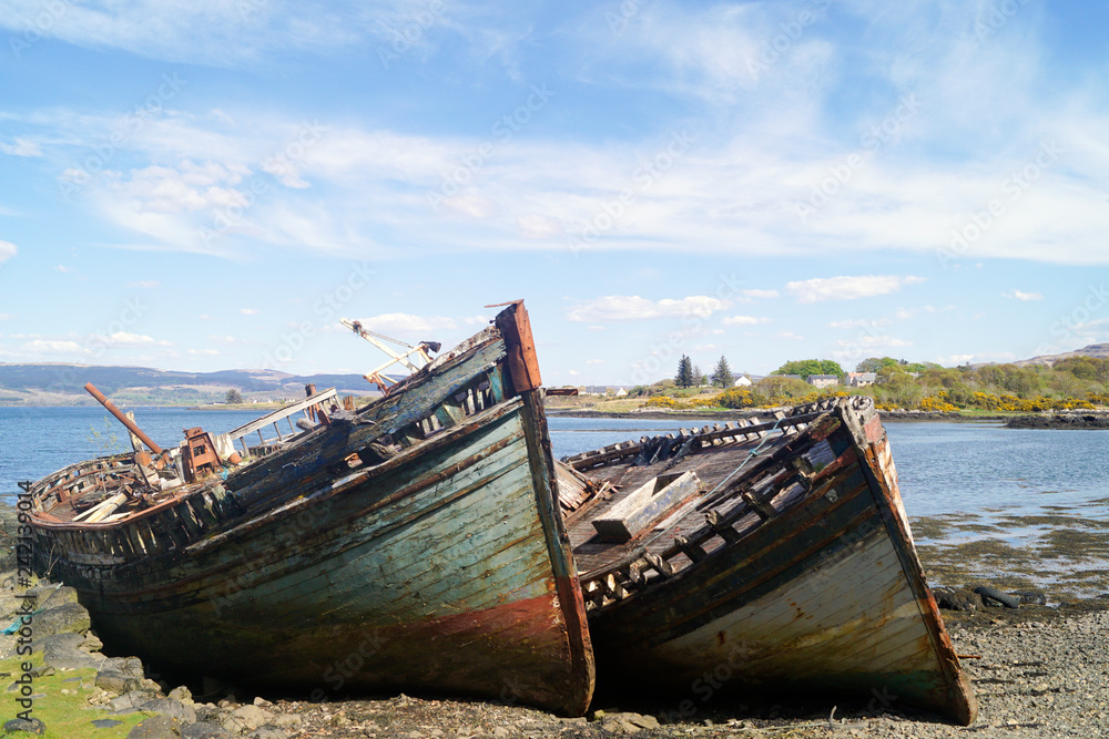 Ship wrecks in Salen on the Isle of Mull, Scotland