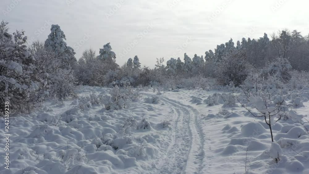 Morning after first winter snowing 4K drone video Morning after first winter snowing 4K drone video