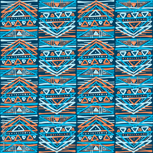 Abstract Ikat and boho style handcraft fabric pattern. Traditional Ethnic design for clothing and textile background, carpet or wallpaper
