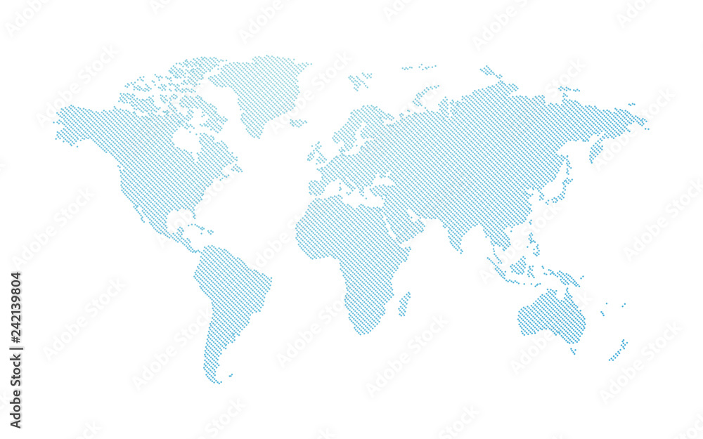 blue abstract dotted world map