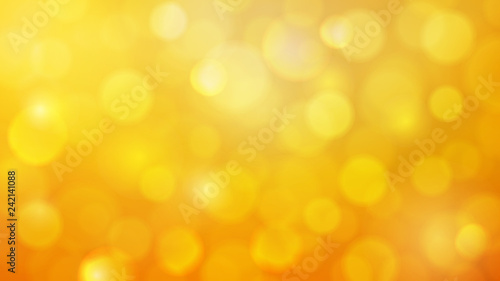 Abstract rectangular horizontal sunny autumn yellow orange vector background, blurred background with bokeh