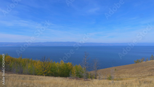 Beautiful view of Lake Baikal Olkhon Island in a sunny day  Irkutsk Russia