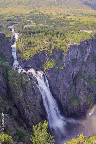 The Voringfossen with the Bjoreio River and their surroundings. photo