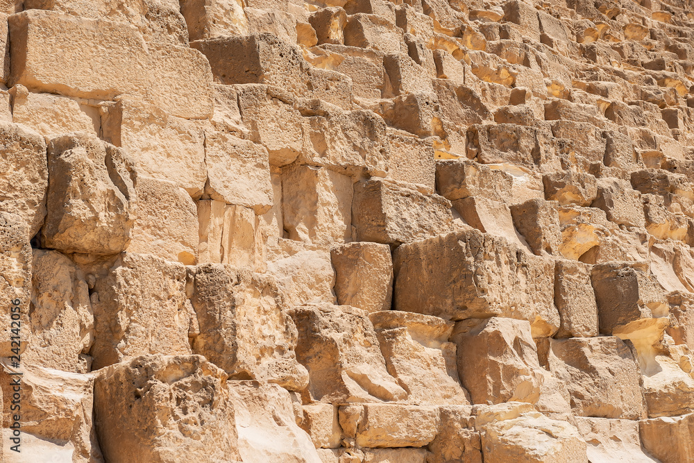 Stone wall of pyramid