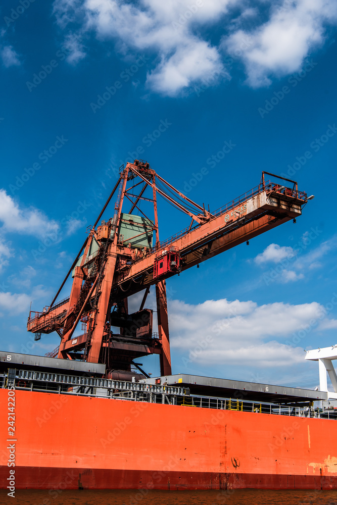 Hamburg port cargo crane