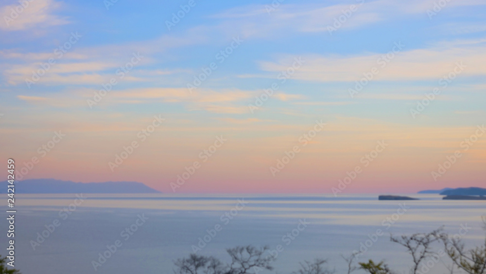 Elegant pastel colorful sky in Baikal Lake, Olkhon Island Russia