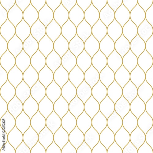 Seamless abstract linear vector pattern in gold
