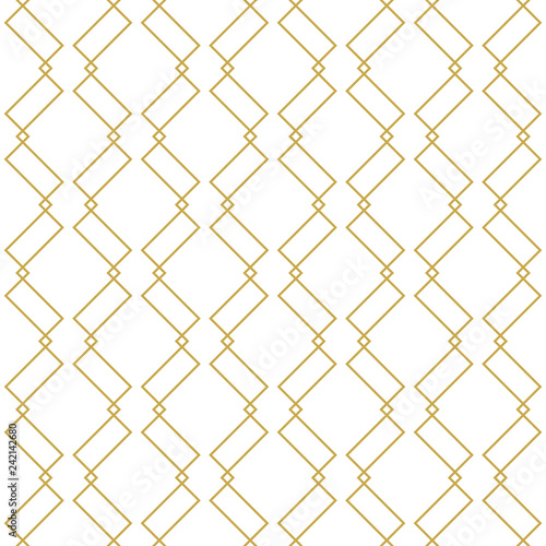 Seamless linear geometric vector pattern in gold