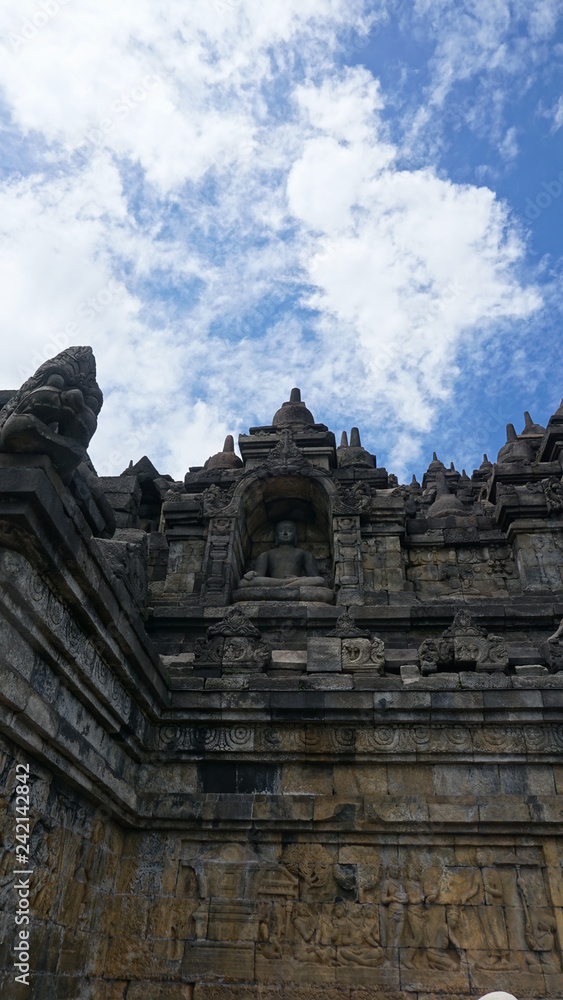 Borobudur Temple with Blue Sky