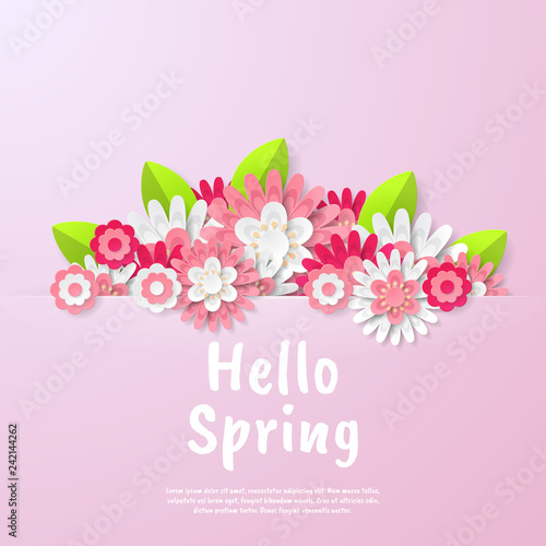 Spring background with beautiful flower. Can be used for template, banners, wallpaper, flyers, invitation, posters, brochure, voucher discount. Vector illustration
