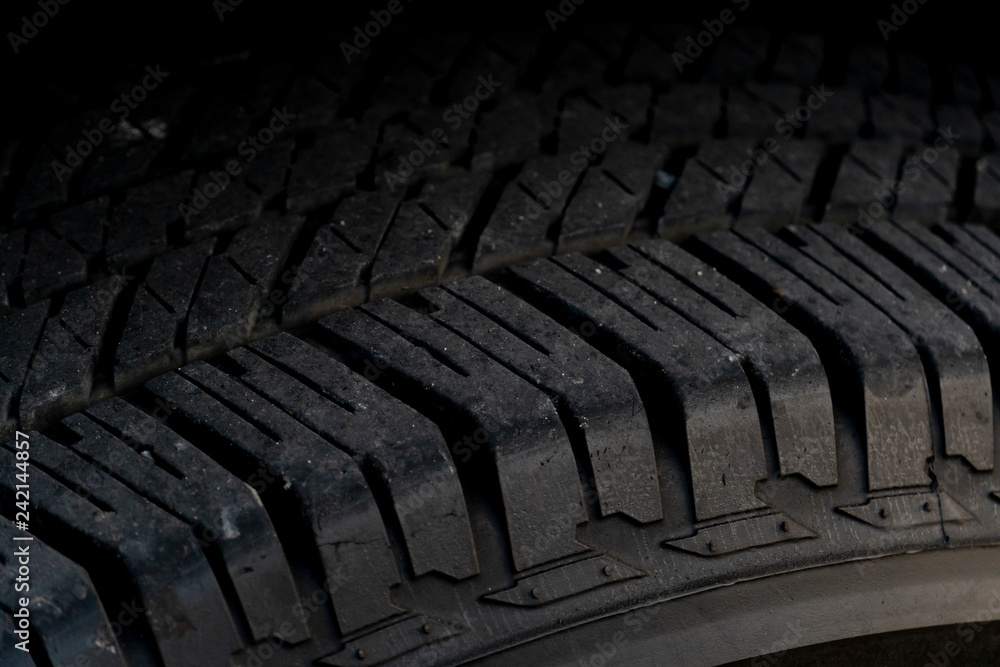 Fototapeta premium Car tire tread pattern helps to grip the road.