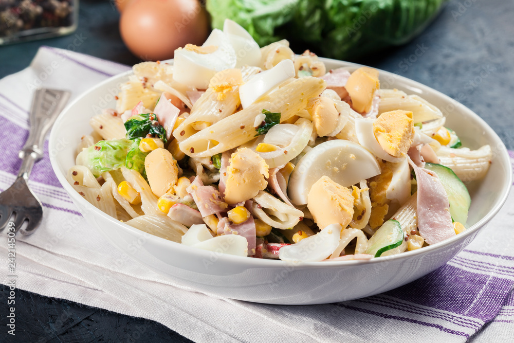 Macaroni salad with ham and other Macaroni salad with ham and other
