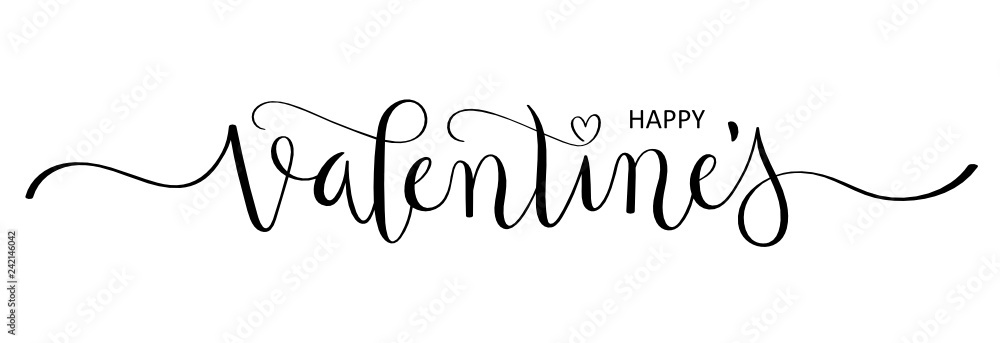 HAPPY VALENTINE’S hand lettering banner with heart HAPPY VALENTINE’S hand lettering banner with heart