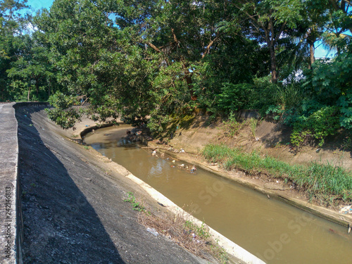Irrigation channel in the village 