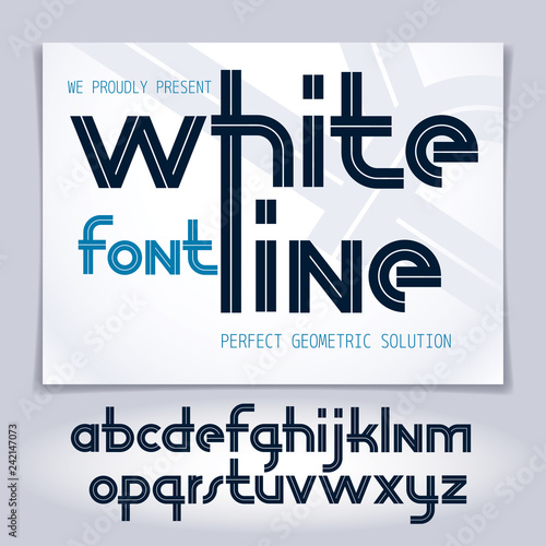 Vector regular lower case English alphabet letters collection with white stripes, for use in logo design for news and broadcasting company.
