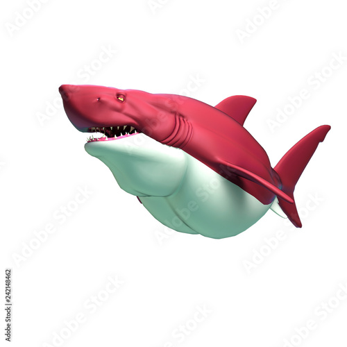 shark cartoon on white background