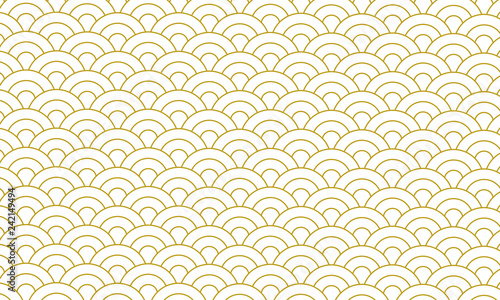 Gold seamless pattern japanese style, Gold background