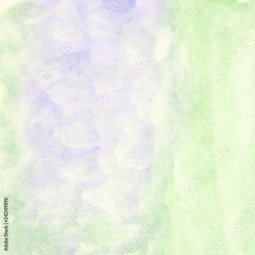Watercolor background, art abstract green and purple watercolor painting textured design on white paper background