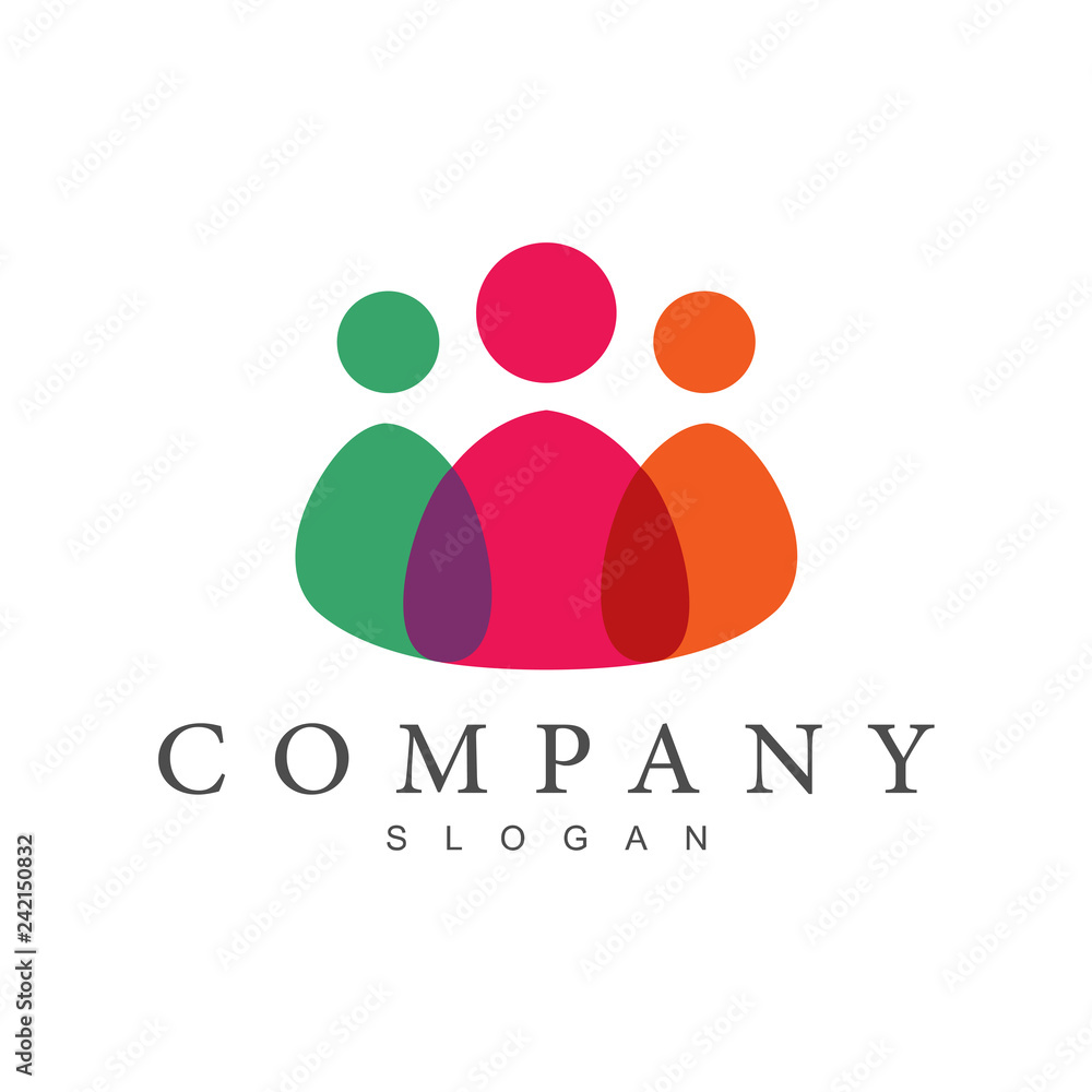 people hub logo, community logo template, colorful people group logo people hub logo, community logo template, colorful people group logo