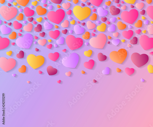 St. Valentine s day background. Vector illustration with colorful hearts. Good for greeting cards  banners  stickers and posters.