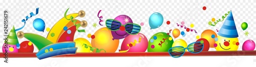 bunter Hintergrund mit Luftballons und Konfetti zum Karneval 