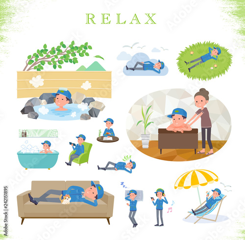 flat type Delivery men_relax