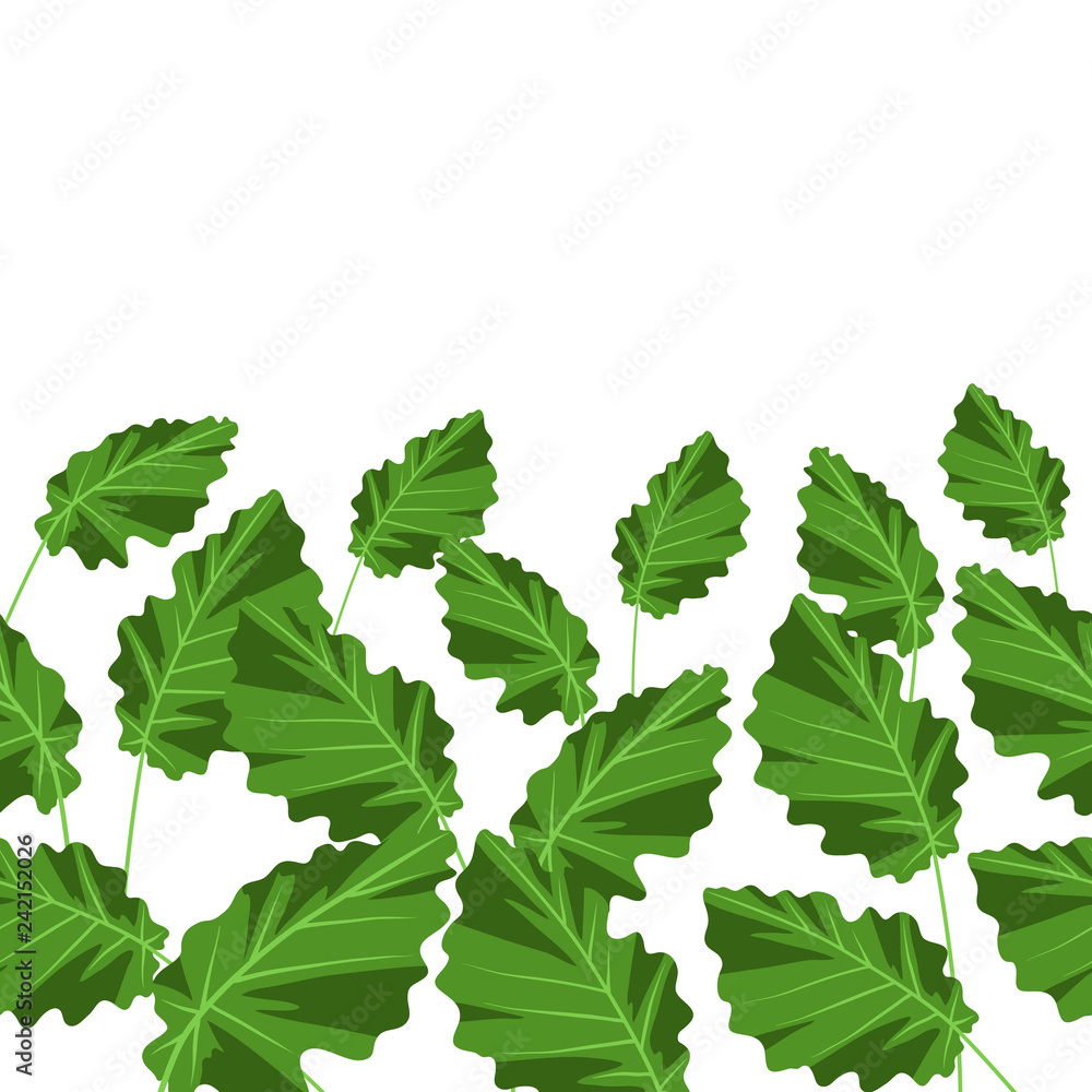Fototapeta premium Seamless pattern with tropical leaves.