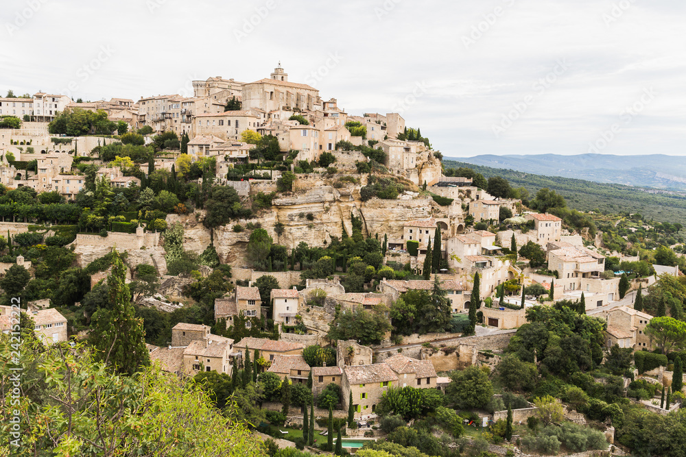 View of Gordes landscape in Provence, France