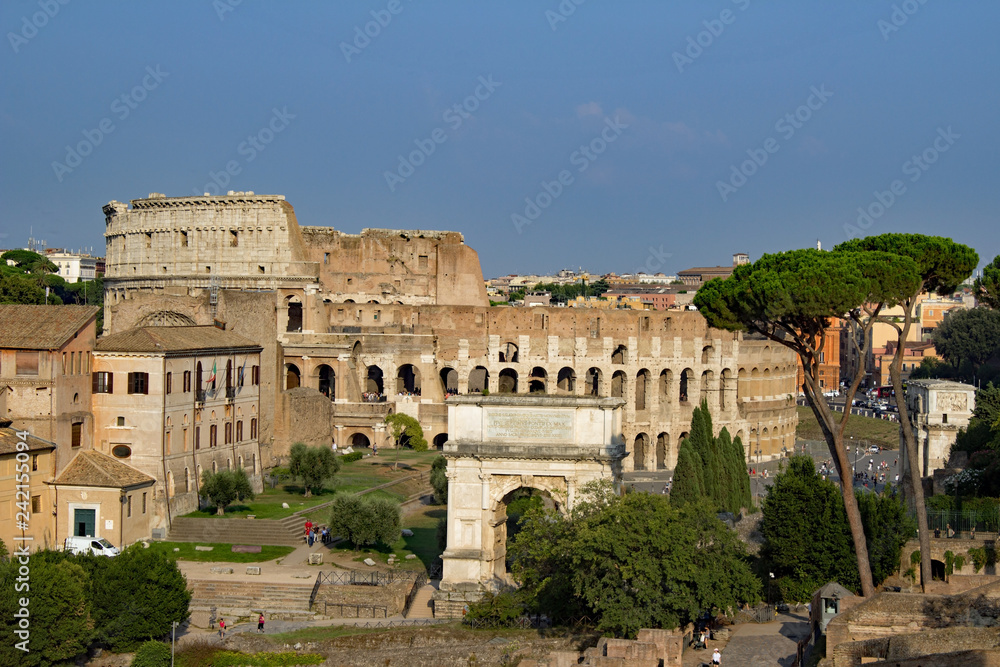 Forum Romanum and Colosseum Rome Italy