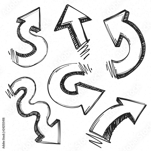 Collection of arrows drawn as scratch